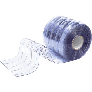 Moukeren Plastic Curtain Strips, 50 ft x 8 in Clear PVC Strip Curtain Roll, Heavy Duty Plastic Insulated Freezer Door Strips for Commercial, Walk-in Cooler, Garage, Warehouse, 0.08" Thickness