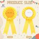 12 Pieces Blank Award Ribbon Prize 1st Place Rosette Medal Winner Victory Recognition Participation Ribbon for Competition Sport Event School Contest(Yellow)