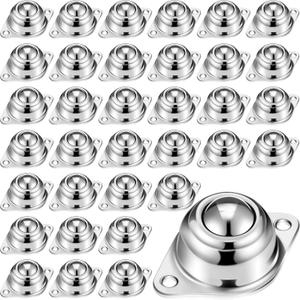 Blulu 5/8 Inch Roller Ball Transfer Bearing Carbon Steel Round Ball Transfer Unit Casters for Conveyor Roller Stand Transmission System Furniture(30 Pcs)