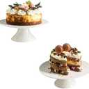 Gomakren 8 Inch Porcelain Cake Stand, 10 Inch Wedding Cake Stand for Party, Cake Plate, Round Dessert Stand for Baby Shower, Birthday, Home Decorating Stand, White