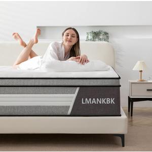 King Mattress,14 Inch King Size Mattress in a Box,Gel Memory Foam and Innerspring Hybrid Mattresses with Individual Pocket Spring for Motion Isolation,Medium Firm Feel,CertiPUR-US