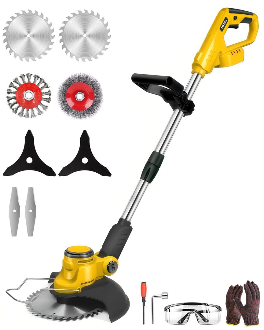 Cordless Weed Wacker for Dewalt 20V Battery(Battery Not Included), with 5 Types Blades, Brushless Motor, Lightweight Grass Trimmer/Brush Cutter