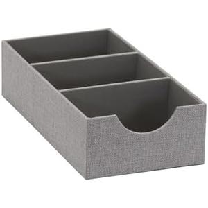 Household Essentials Grey 727-1 Deep 3 Section Drawer Organizer Box for Storage | 12 in x 6.13 in x 3.13