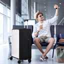 Oscart Luggage Cover Clear Travel Suitcase Protector - Transparent PVC Luggage Cover for 30 inch Suitcase (Black-NEW)