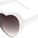 ZeroUV Oversized Heart Shaped Sunglasses UV400 Cute Trendy Love Fashion Eyewear for Women 52mm (White)