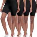 CHRLEISURE High Waisted Spandex Biker Shorts, Workout Booty Soft Yoga Shorts for Women (Black, M)
