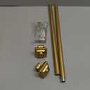 Gold Curtain Rods 28 to 48 Inches(2.3-4 Feet),Decorative 3/4 Inch Diameter Drapery Rods,With Square Finials,Size:18''-45'',Brass Gold