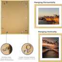 20x24 Picture Frame Set of 2, 20 x 24 Wood Poster Frames with Mat for 16x20, Wooden Photo Frames with Tempered Glass Cover for Wall Display, Gold