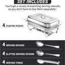 Chafing Dishes for Buffet, 8 Qt High Grade Chafing Dish Buffet Set, Full Size Pan, Rolled-Edge Design Food Warmers for Parties, Buffet, Wedding, Birthday, Camping 4 Pack [Silver]