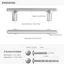 3 x Lardmon 3 Pack Brushed Satin Nickel Modern Cabinet Pulls 4.4 Inch(112mm) Total Length | 3 Inch(76mm) Hole Center Bar Pulls Kitchen Cabinet Handles Solid Drawer Pulls Heavy Duty Kitchen Hardware