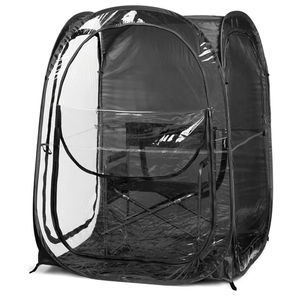 WeatherPod® The Original Shark Tank MyPod™ 1-2 Person Pop-Up Pod - Stay Warm, Dry, and Out of The Sun - Weather Pod for Sports, Rain, or Wind (Black, 46" L x 46" W x 59" H)