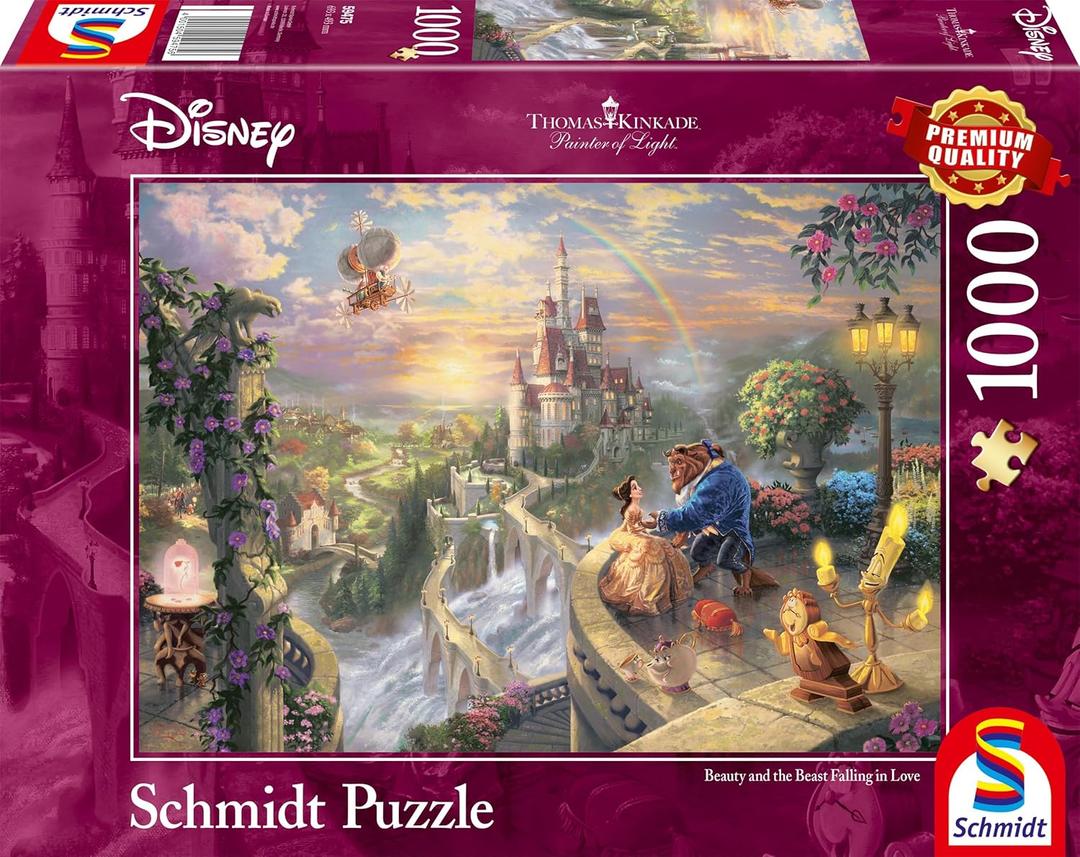 Schmidt Spiele 59475 Thomas Kinkade, Disney, Beauty and The Beast, Jigsaw Puzzle, 1000 Pieces (normal)