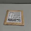 Trying to Make Protein Shakes But Margarita Sign, Kitchen Bar Decor, Funny Kitchen Decoration for Table Shelf, Rustic Farmhouse Home Decor, Desk Decors Art, Decorative Wooden Plaque