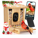 PeckCam® Bird Feeder with Camera - 4MP 2K Live AI Bird Species Identification Instant Arrival Alerts - Smart Cameras Birds Feeders Solar Powered Birdwatching Gift for Birdlover Mom Dad, 2.4GHz WiFi