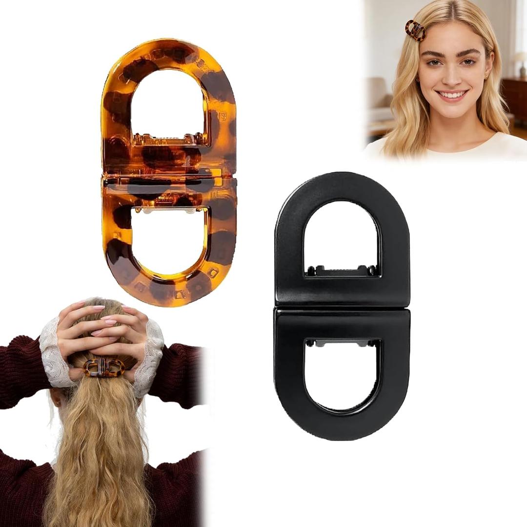Magnetic Hair Clips, Strong Hold Magnetic Styling Clips, Seamless 2-in-1 for Salon, Home and Everyday Hairstyling,Intuitive No Slip (2 PCS)