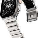 KADES Grade 2 Titanium Silicone Link Bands for Apple Watch Ultra 3/2/1 49mm 46mm 45mm 44mm, Magnetic Clasp Sport Metal Bracelet for iWatch Series 11 10 9 8 7 6 5 4 SE for Men Women