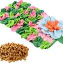 Rabbit Foraging Mat, 18"x10" Snuffle Feeding Mat for Rabbits Guinea Pigs Chinchillas, Pet Feed Game Slow Eat for Small Animals Interactive Puzzle Feed Mat, Washable,Fun Design
