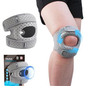 3 x Knee Brace For Women/Men, 2026 New Upgraded Patella Band, Adjustable Knee Support Braces, Patellar Tendon Support Strap, Knee Wraps for Pain Relief for Meniscus Tear Knee Pain Arthritis Pain Injury (Gray, Large)