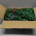 9FT Christmas Garland Decoration Prelit Christmas Garland with 100 Lights - Lighted Garland with Pine Cones Red Berries Cedar Lush 282 Branches Garland for Mantle Stairs Door Tree Timer