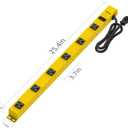 TiFFCOFiO Metal Power Strip, 6 Widely Space Outlets, Wall Mountable Power Strip Surge Protector, 6 FT Extension Cord,15A/1875W, ETL Listed
