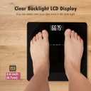 NUTRI FIT Digital Bathroom Scale for Body Weight Loss Watchers Electri Scales, 50g/0.1lb Discrepancy, Clear Backlit LCD Display and Step-On Techhology, 2*AAA Batteries Included, 330lb/150kg, Jet Black