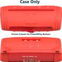 JCHPINE Silicone Cover Case for JBL Flip 7 Portable Speaker, Accessories for JBL Flip 7 Protective Case with Silicone Handle (Red)