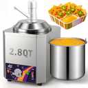 Nacho Cheese Dispenser, 2.8Qt Nacho Cheese Dip Warmer with Pump, Hot Fudge Warmer with 9-Level Temperature Adjustment, Commercial Sauce Dispenser Machine for Queso para Nachos, Caramel Syrup Pumps