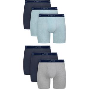 Hanes mens Underwear Boxer Briefs Pack, Cool & Breathable Cotton Moisture-wicking Underwear for Men, No Ride Up (XXL)