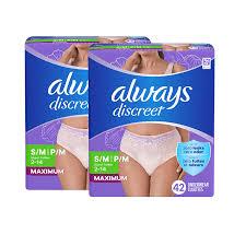 Always Discreet Incontinence Underwear for Women, Maximum, Small / Med, 42 Count