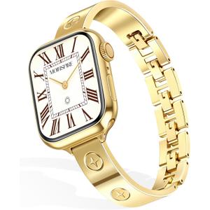 MOINSPIRE Gold Watch Bands for Women Compatible Apple Watch 40mm 41mm 38mm 42mm 46mm 44mm 45mm 49mm Adjustable Dressy Metal Jewelry Bracelet Strap for iWatch Series 11 10 9 8 7 6 5 4 3 2 1 SE Ultra