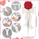 Lerheedi 24 Pcs Flower Bouquet Holder Mother's Day Single Rose Bow Theme Bags DIY Flower Wrapping Paper for Wedding Valentine Graduation Birthday Floral Arrangement(White)