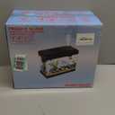 Fish Tank, 2.4 Gallon Fish Aquarium, Fish Tank Starter kit with Smart Humidifier, Temperature Display, 7-Color Lighting, 3 in 1 Quiet Pump with Filteration & Oxygenation & Circulation (Black)