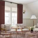 Chestnut Brown 84 Inch Pinch Pleated Linen Curtains 2 Panel Set for Living Room Thick Linen Textured Drapes 84 Inches Long Pinch Pleat Drapes Semi Sheer Curtain for Dining Bedroom Office Rust Maroon