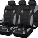 CAR PASS Waterproof Car Seat Covers Full Sets, Universal Fit Seat Covers for Cars, EVA Neoprene Seat Cover Set Full Sets, Interior Covers for Auto SUV,Vans,sedans, Trucks,(Black and Gray)