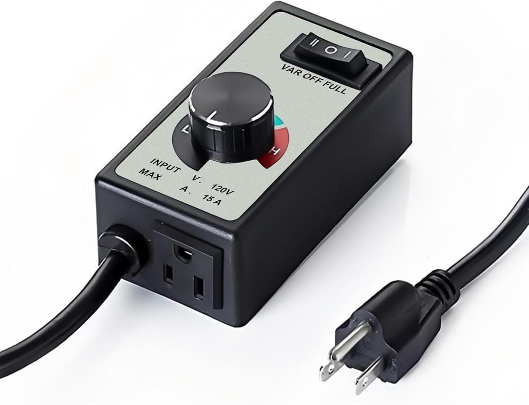 Midcvfrun Electronic Fan Speed Controller, 0-100% Variable Speed Adjuster for Inline Duct Fans Radon Fan Hydroponic Exhaust Fans Equipped 6 Long Cord