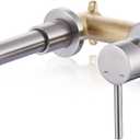 ARCORA Wall Mount Bathroom Faucet, Brushed Nickel Single Handle Vanity Faucet with Swivel Spout and Rough-in Valve