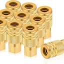 1/4 quick connect fittings,Industrial Air Coupling 10 Pcs, 1/4" Basic Flow Quick Connect Air Coupler, Brass Air Compressor Accessories Fitting,Hose Quick Connect Fitting