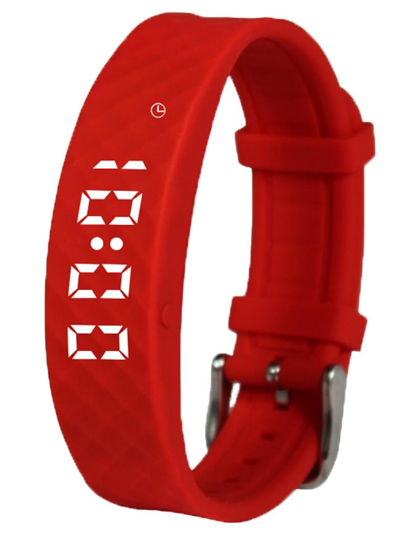 Potty Training Watch - Rechargeable Silent Vibrating Alarm Wristband - Medical Reminder Watch - with Timer and 15 Daily Alarms (Red-Large)