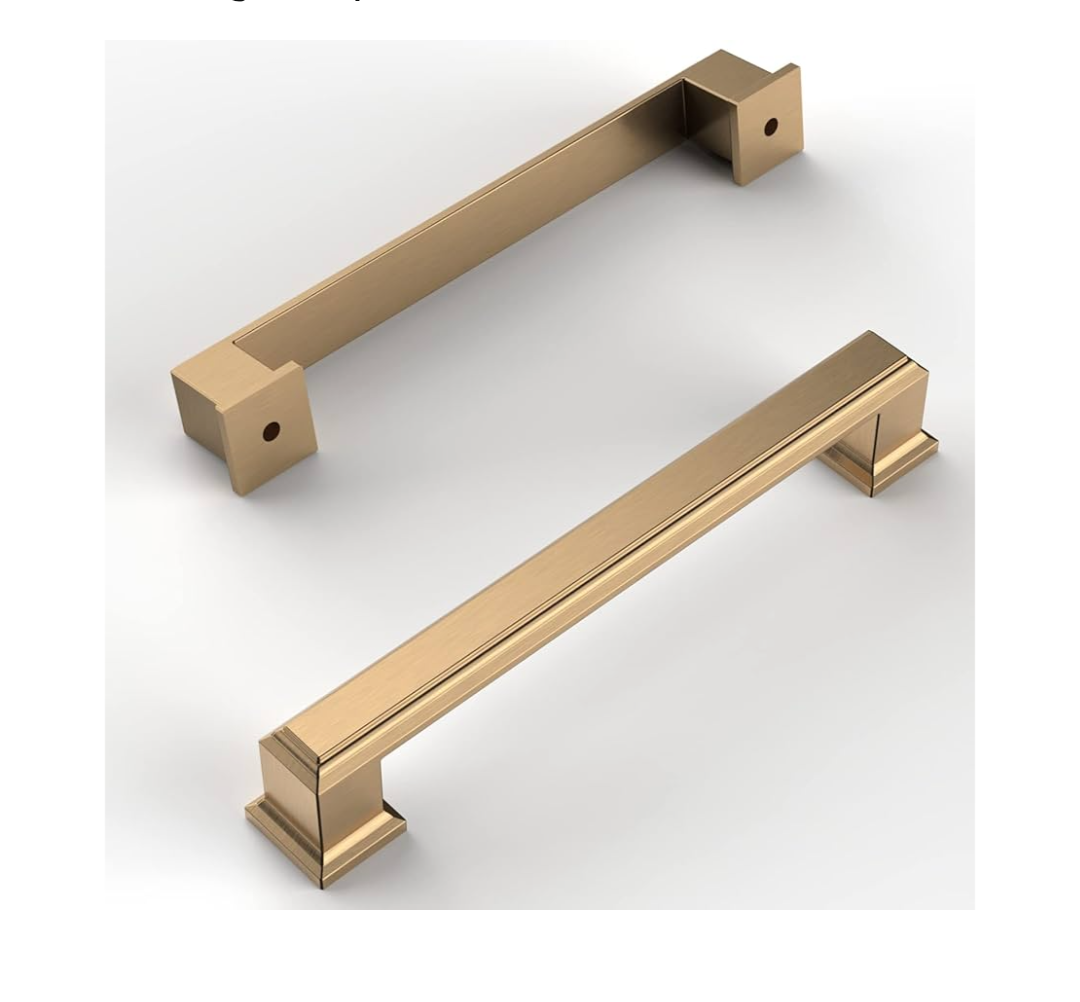 Amerdeco 10 Pack Champagne Bronze Cabinet Pulls - 5 Inch(128mm) Hole Center Cabinet Hardware for Kitchen, Bathroom, Dresser Pulls ZH0001