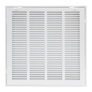 27x27 in [Duct Opening Size] Steel Return Air Filter Grille - Removable Face/Door for 1 inch Filters -HVAC Vent Cover Grill - White 