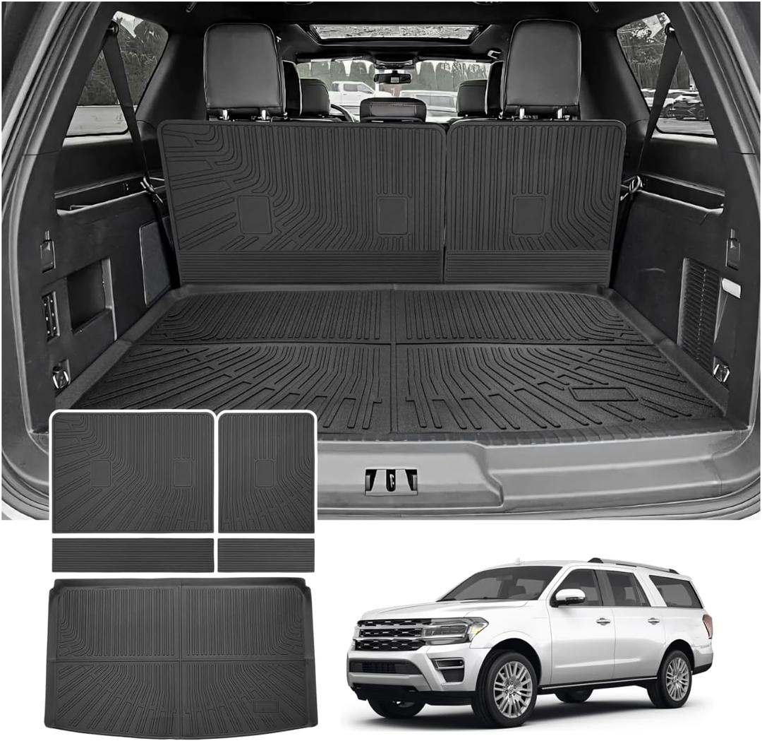 Cartist Trunk Mat & Backrest Mat for Ford Expedition Max/Lincoln Navigator L 2018-2024, All Weather Rear Seat Back Cover Cargo Mat for 18-24 Expedition Max/Navigator L Accessories (Only for Max & L)