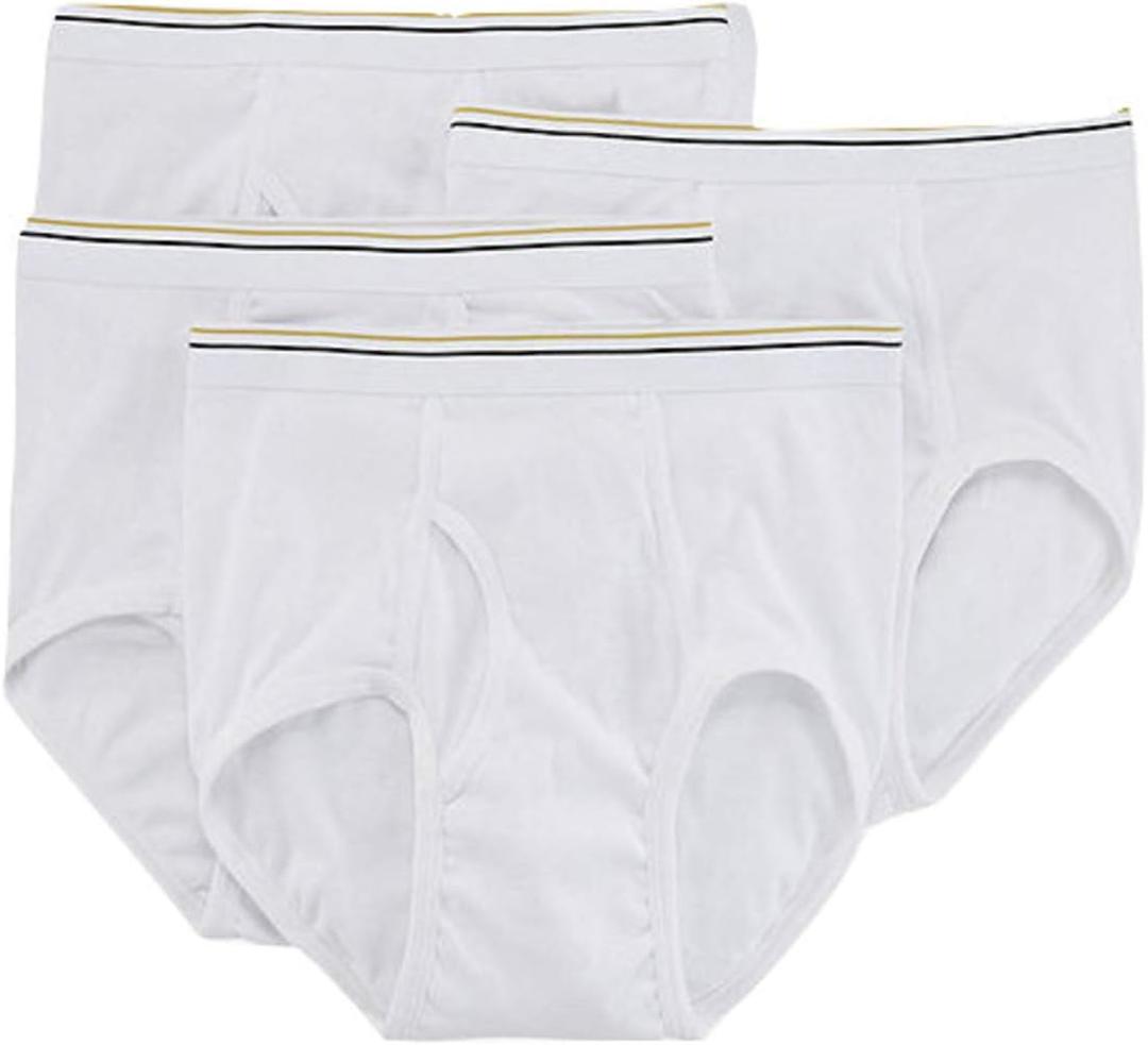 Stafford 4 Pack 100% Cotton Full-Cut Briefs White (40) (White)