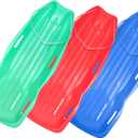 Slippery Racer Downhill Xtreme Flexible Adults and Kids Plastic Toboggan Snow Sled for up to 2 Riders with Pull Rope and Handles (3 PACK)