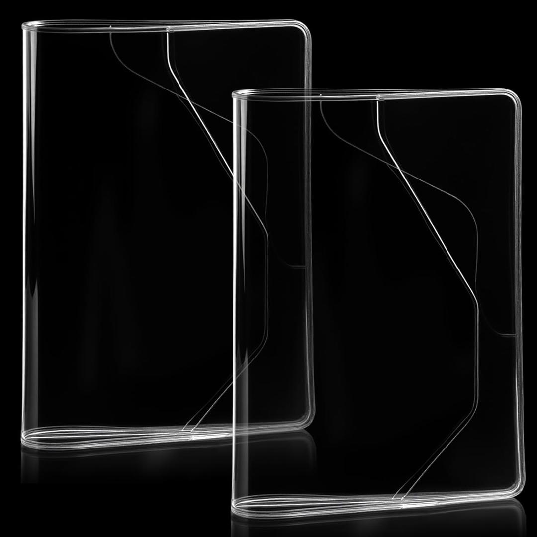 2 Pcs A6 Clear Plastic Cover 9.65 x 6.57 Inches Transparent Waterproof PVC Notebook Strong Plastic Protective Cover for Books