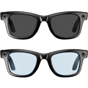 AI Smart Glasses for Men Women, 8MP Camera Glasses with AI Recognition, 1080P Video Recording, Real-Time Translation, Voice Control, Bluetooth Calling, IP65 Waterproof Smart Sunglasses