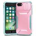 Yerebel Case for iPhone SE 2022/SE 3 2022/SE 2020/iPhone 7/iPhone 8/iPhone 6/6S Case with Slide Camera Cover, Military Grade Non-Slip Heavy Duty Rugged Protective Phone Cover for iPhone 8 PC Pink