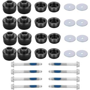 7-141 Body and Cab Mount Bushing Kit for 1999-2014 Chevy Silverado & GMC Sierra 1500/2500 2WD/4WD Body Cab Mounts with Mount Cushion Bolts 1999-2004 Replaces# 11516868 15704260 (Black)