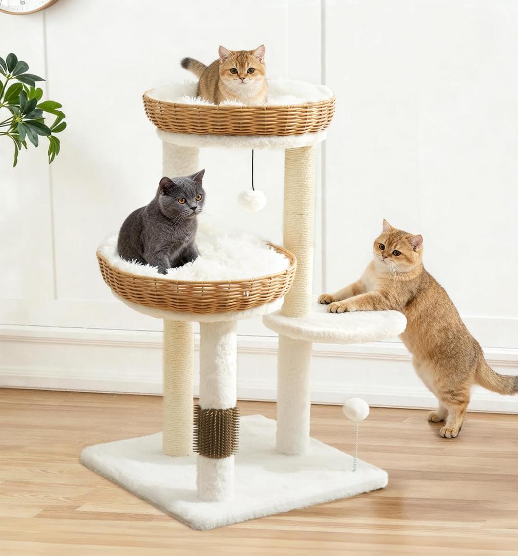 Made4Pets Modern Cat Tree with Scratching Posts for Indoor Cats, 31.6"