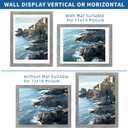 Hongkee 12x16 Picture Frame Set of 2, Rustic Grey Wood Style - Display 12 x 16 Poster without Mat or 11x14 Picture with Mat, Wall Mounting Horizontal and Vertical, Grey 