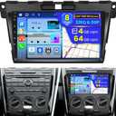8 Core 4+64G for Mazda CX-7 CX7 2008 2009 2010 2011 2012 2013 2014 2015, Wireless Carplay Android Auto, Hikity 9 Inch Android 13 Touch Screen Bluetooth Radio DSP BT 5.0 GPS Navigation WiFi